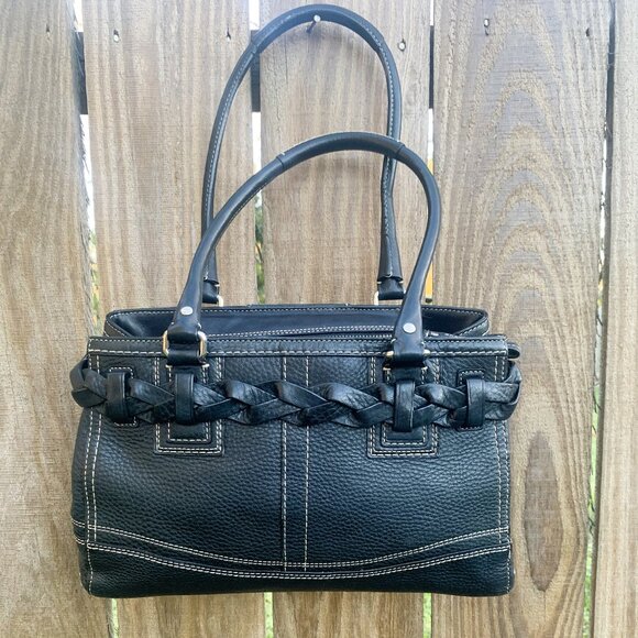 COACH HAMPTON COLLECTION Black Pebbled Leather Shoulder Bag - Picture 4 of 15
